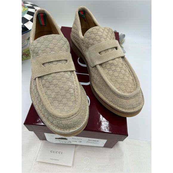 Men\'s Gucci, GG monogram web loafers size 10 fits 10.5 US made in Italy main image 10